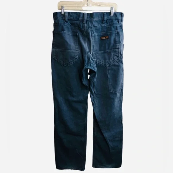 VTG 90s Y2K Patagonia Utility Workwear Pants L Blue Mens Straight 32 Waist jeans - Picture 2 of 13